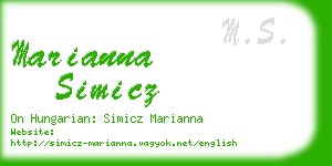 marianna simicz business card